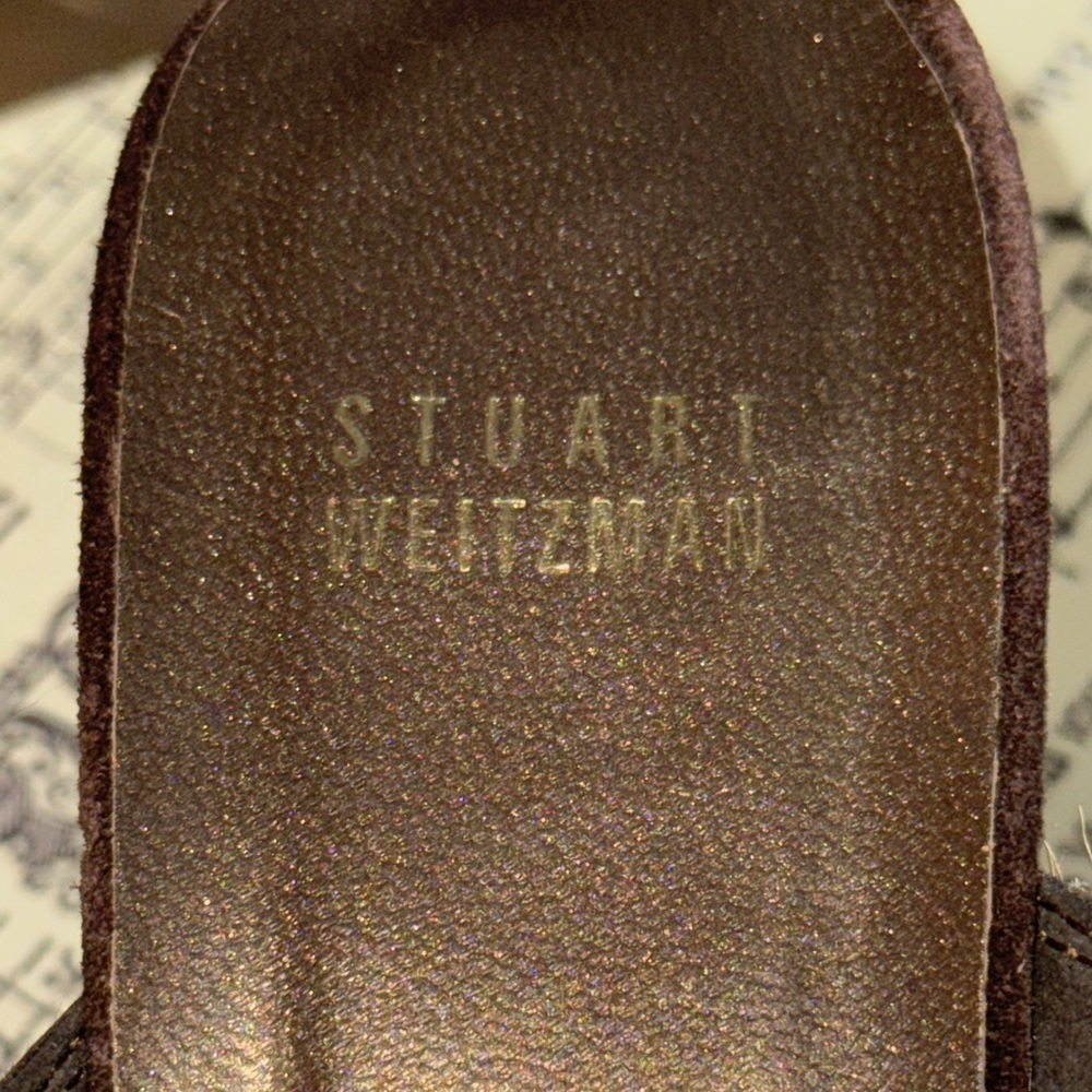 Stuart Weitzman Pony Hair Tassel Heeled Mules SZ 7.5 - Picture 11 of 11